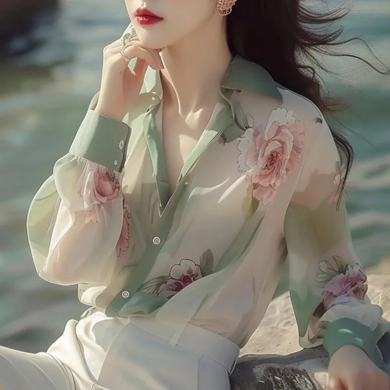 Vintage Chiffon Blouses - Stijlvolle Dames Tops voor de Zomer