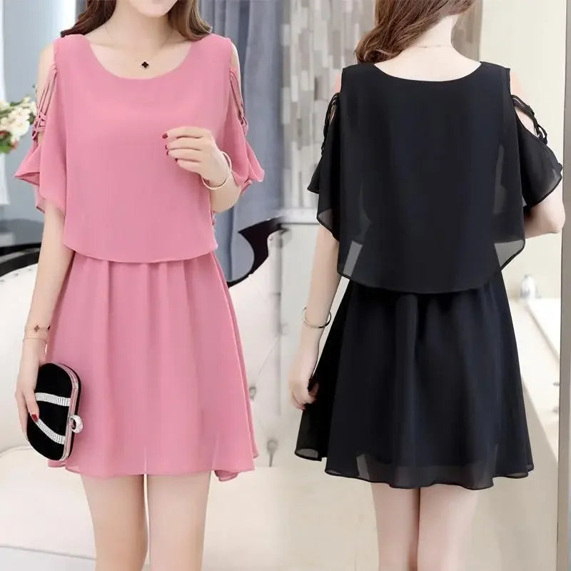 Zomerse Vrijheid Off-Shoulder Jurk