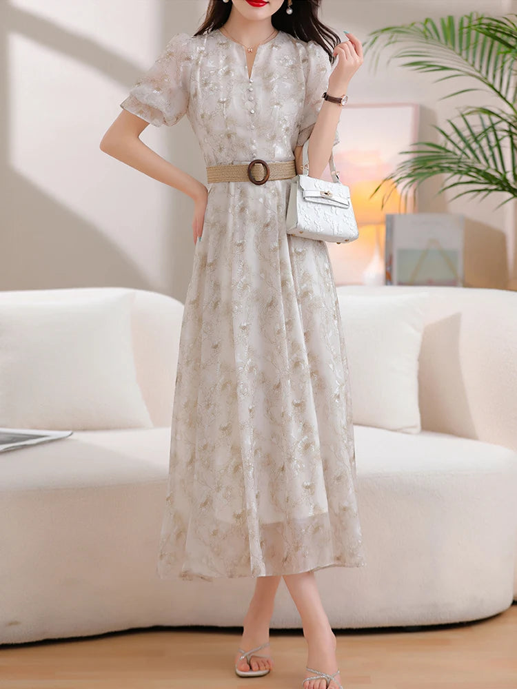 Chiffon Bloemenprint Zomerjurk