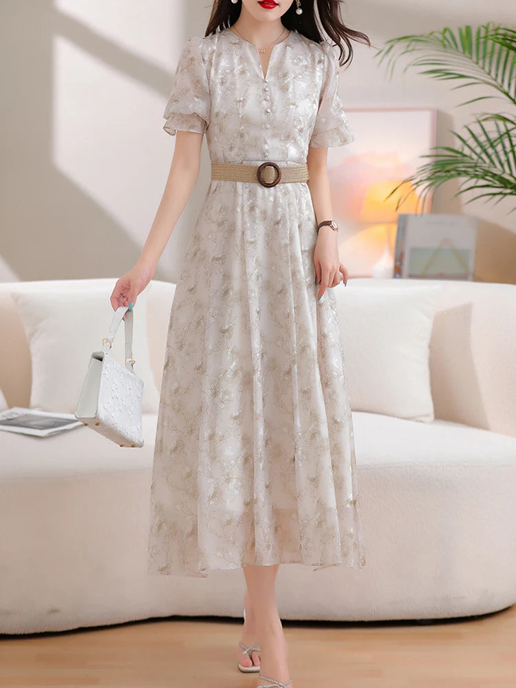 Chiffon Bloemenprint Zomerjurk