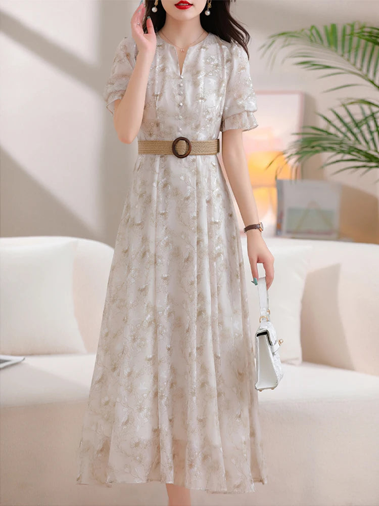 Chiffon Bloemenprint Zomerjurk