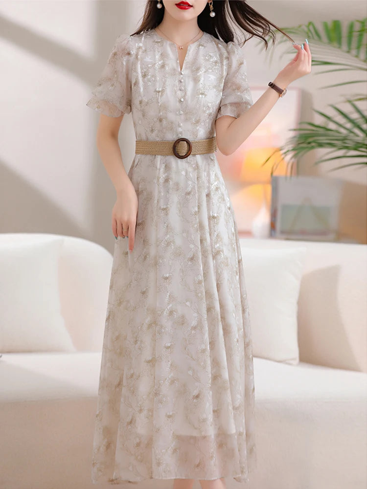 Chiffon Bloemenprint Zomerjurk