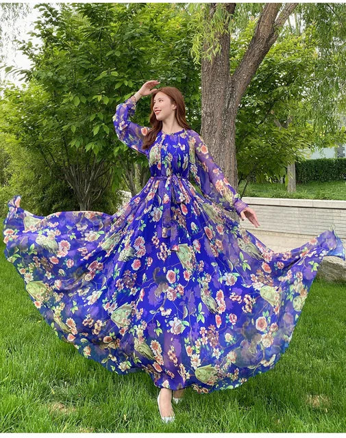 ZomerFlirt Wilde Bloem Chiffon Strandjurk