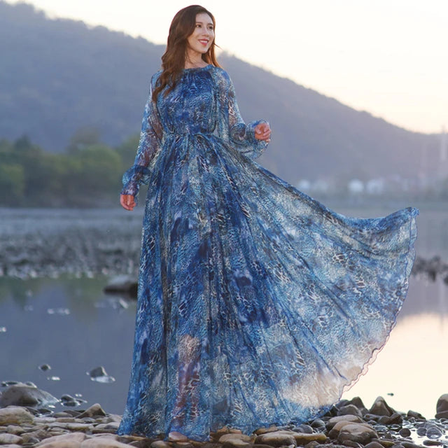 ZomerFlirt Wilde Bloem Chiffon Strandjurk