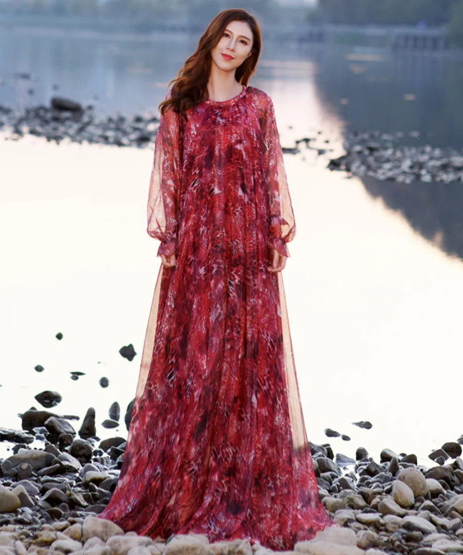 ZomerFlirt Wilde Bloem Chiffon Strandjurk