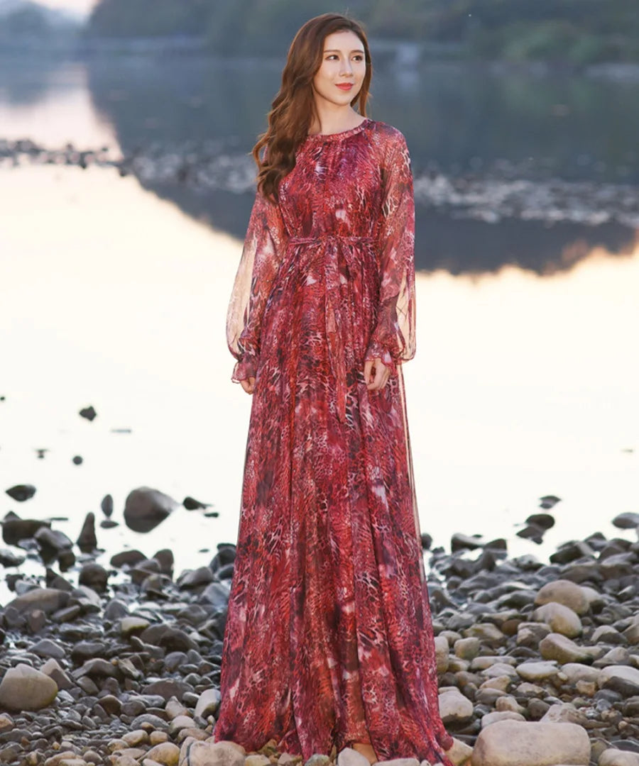 ZomerFlirt Wilde Bloem Chiffon Strandjurk