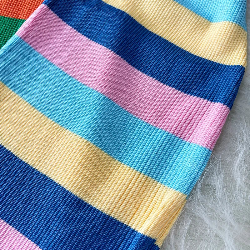 Elegante Abito Maxi Estivo Arcobaleno