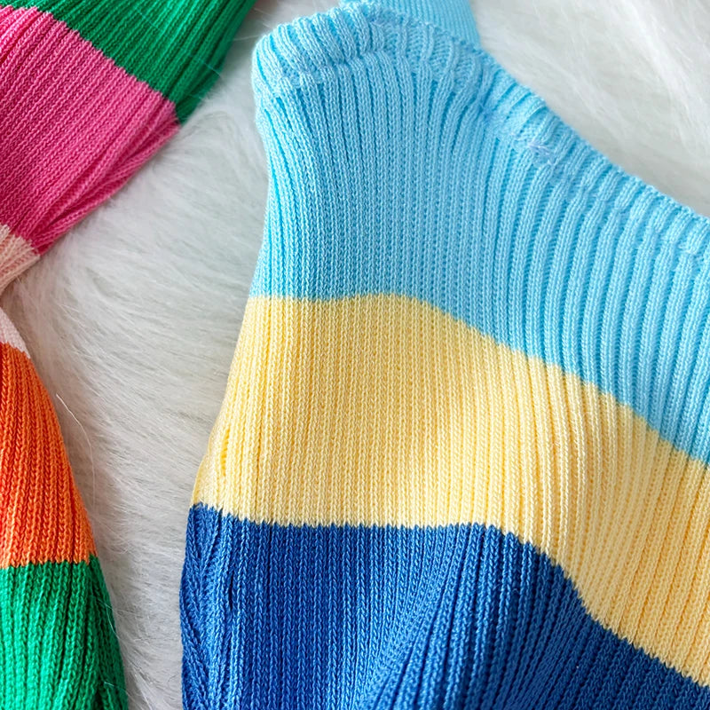 Elegante Abito Maxi Estivo Arcobaleno