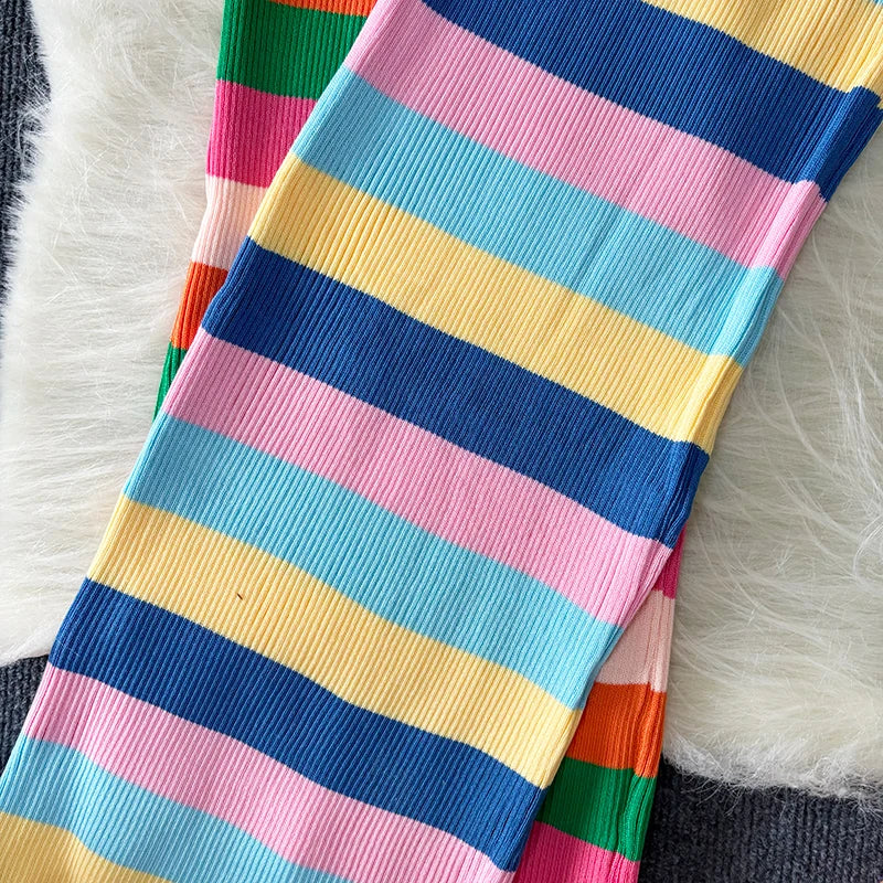 Elegante Abito Maxi Estivo Arcobaleno
