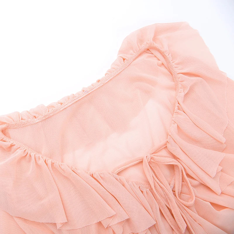 Elegante Mesh Geplisseerde Damesjurk