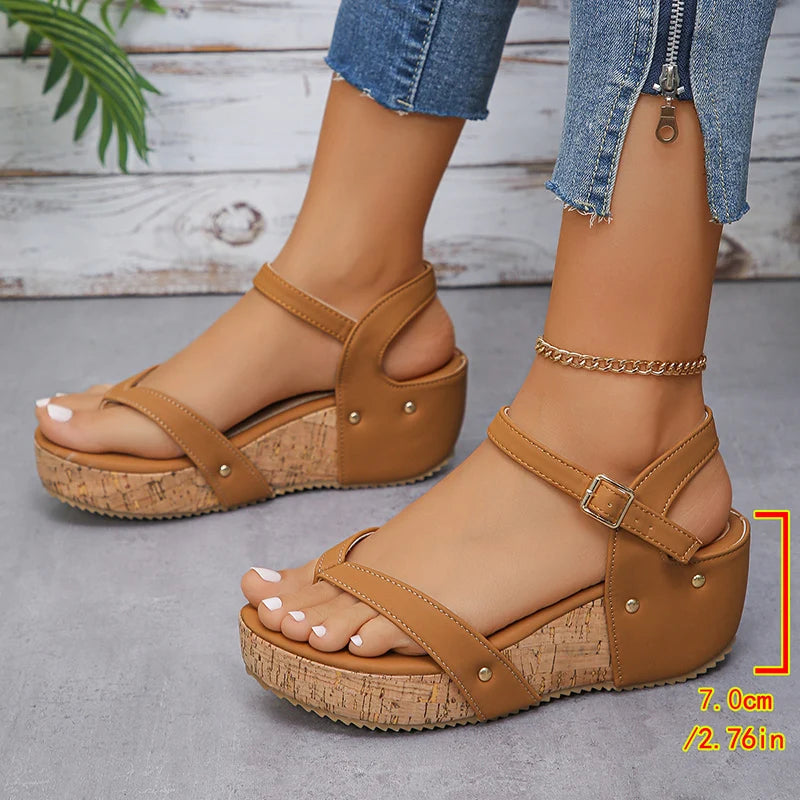 Sandali vintage con plateau chunky