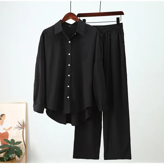 Zenith Fashion Linen Blouse and Pants Set