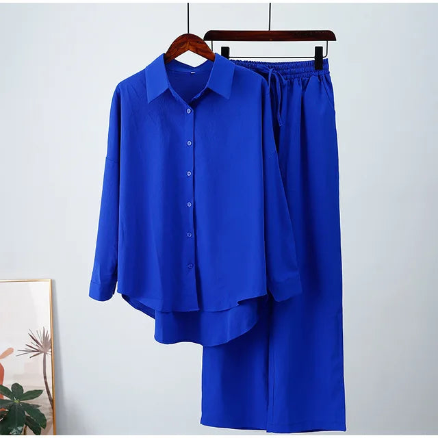 Zenith Fashion Linen Blouse and Pants Set