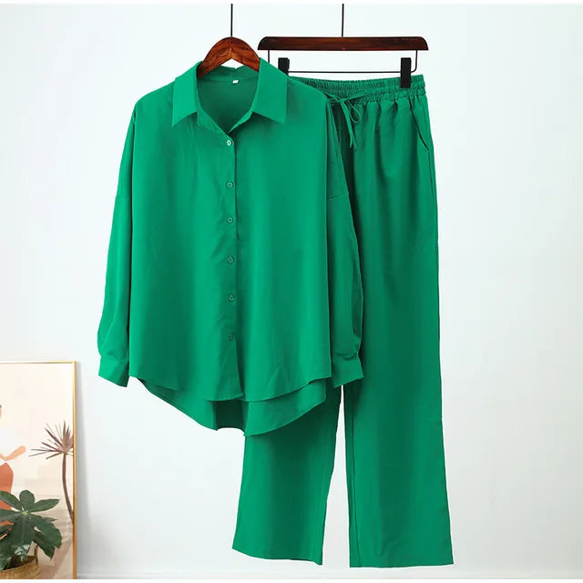Zenith Fashion Linen Blouse and Pants Set