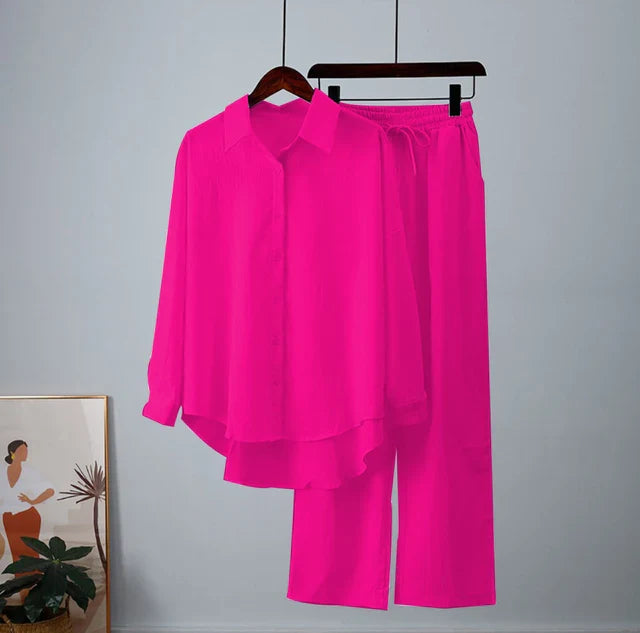 Zenith Fashion Linen Blouse and Pants Set