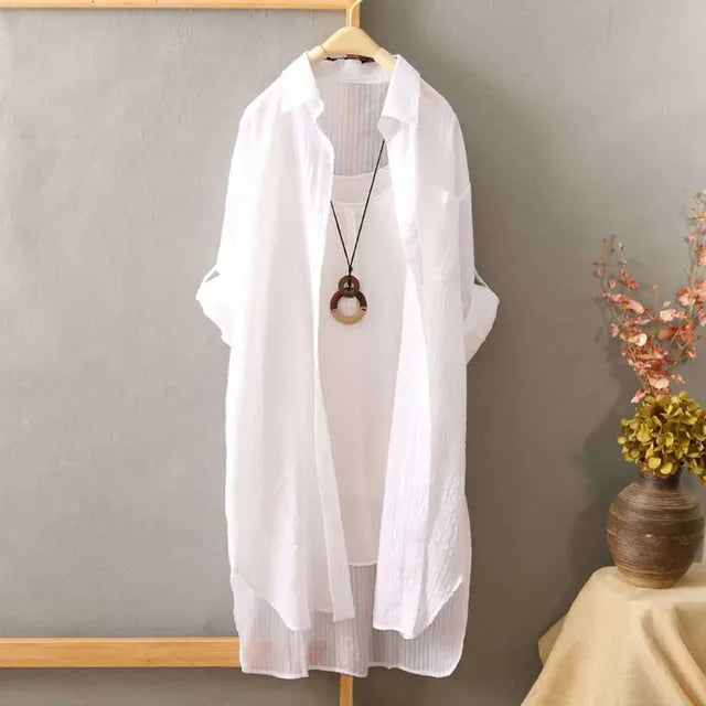 The SummerBreeze Classic White Long Blouse Your Summer Style Statement