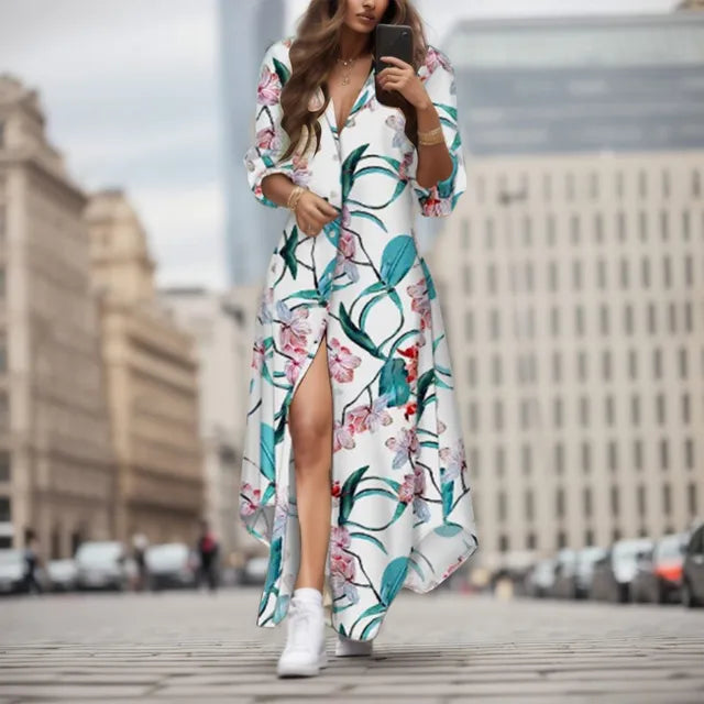 Betoverende Bloemenpracht: Ontdek de Maxi Jurk Sensatie met Bloemendromen