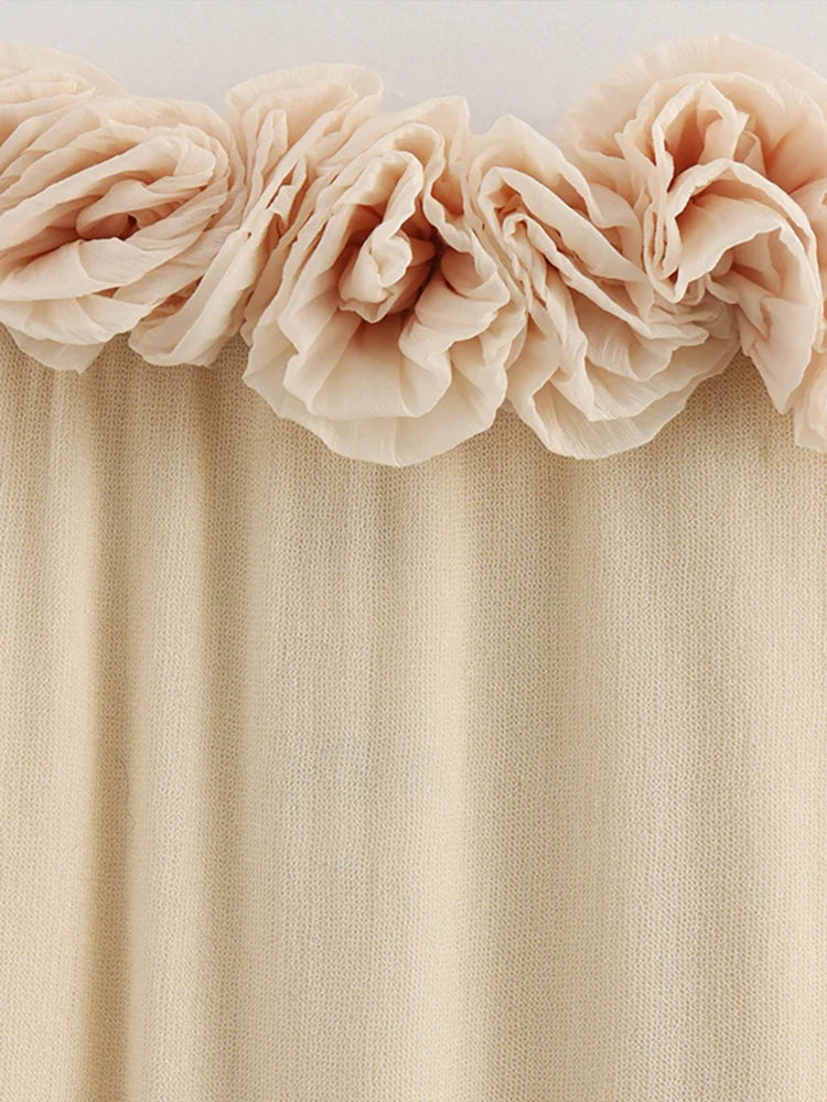 Bella Strapless 3D Bloem Bustier Lange Jurk