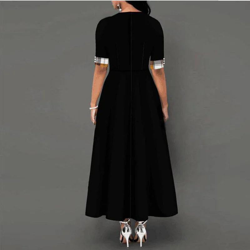 ModePracht Kariertes Vintage Maxikleid für Damen
