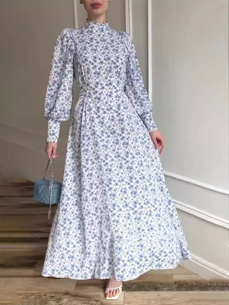 LenteBloom elegante vestito con stampa floreale