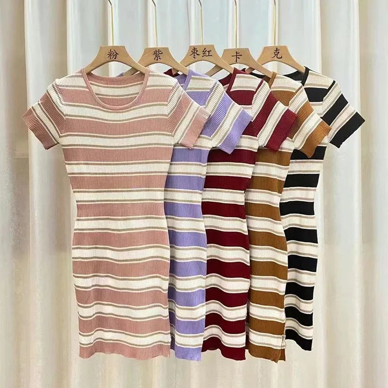 Charming Sky Stripe Women's Dress from ChicStyle