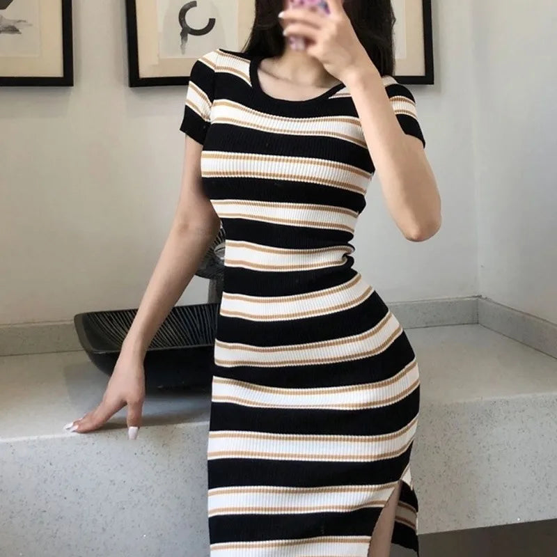 Charming Sky Stripe Women's Dress from ChicStyle