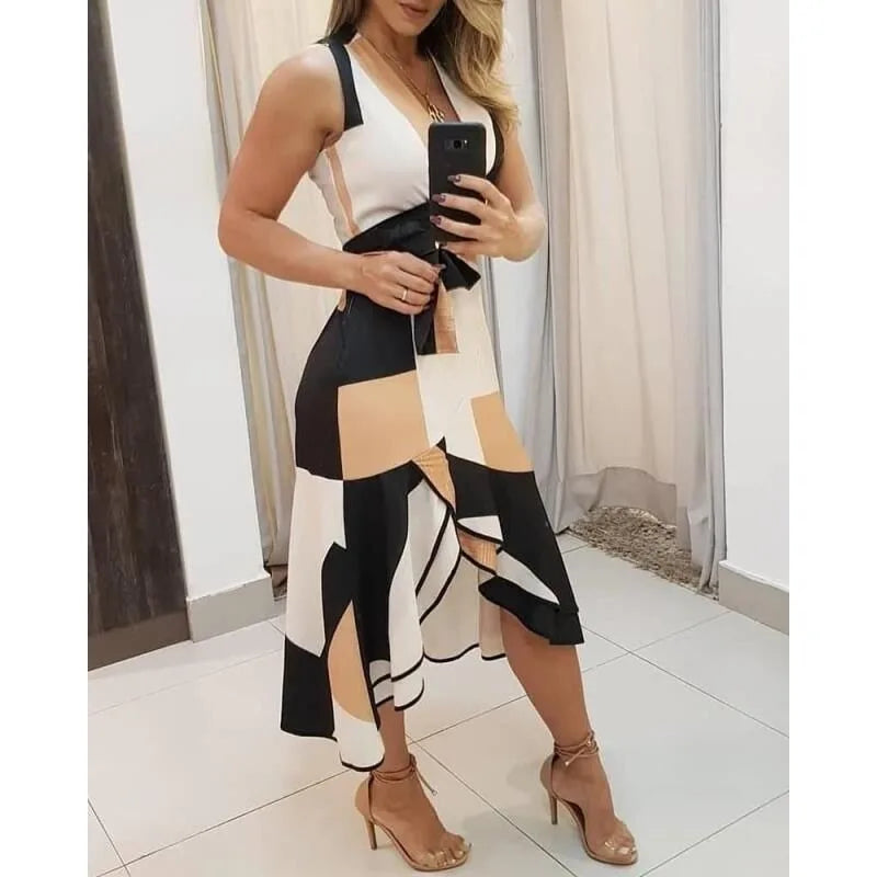 GlamourGlow Elegant Sleeveless Dress for Women