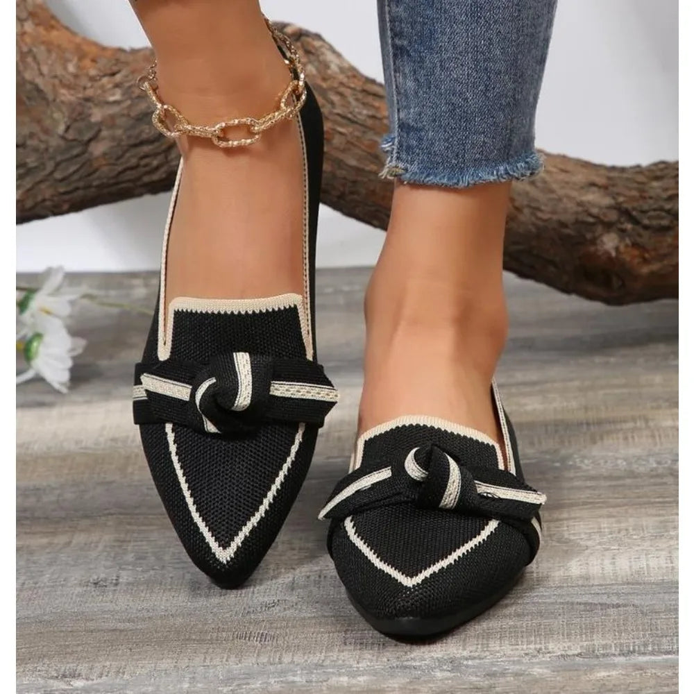 TrendWalk Knitted Slip-On Flat Shoes