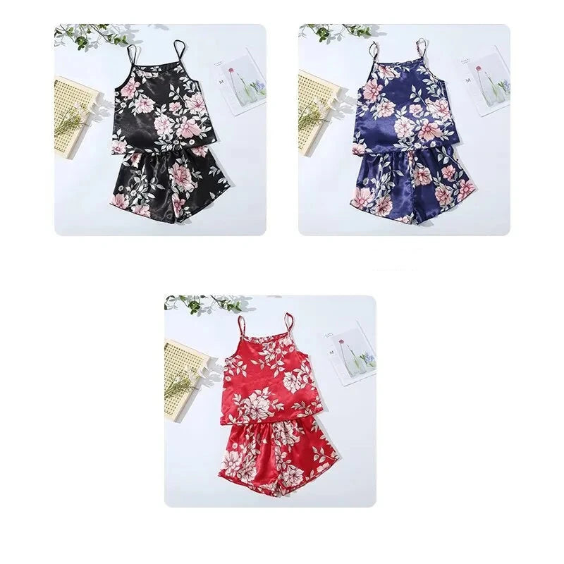 AllureDreams Dames Pyjama Set met Bloemenprint