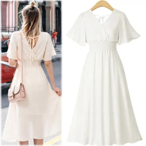 Splendore Estivo Abito in Chiffon con Scollo a V