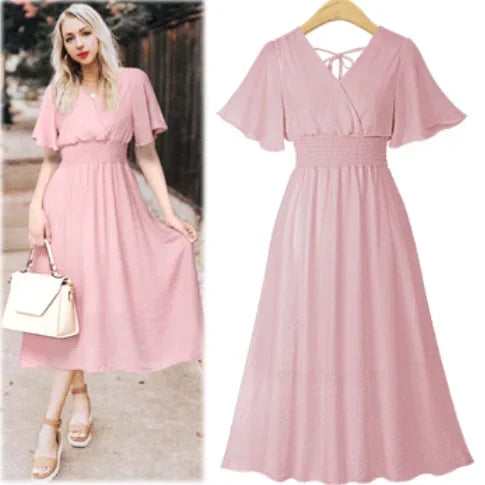 Splendore Estivo Abito in Chiffon con Scollo a V