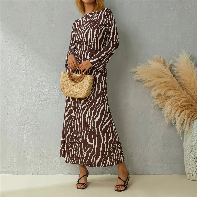 Il tuo stile di vita Abito lungo con stampa zebra