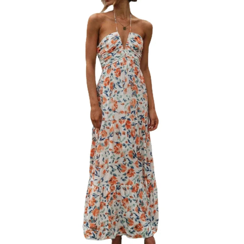 Splendore Estivo Abito Boho con Scollo all'Americana