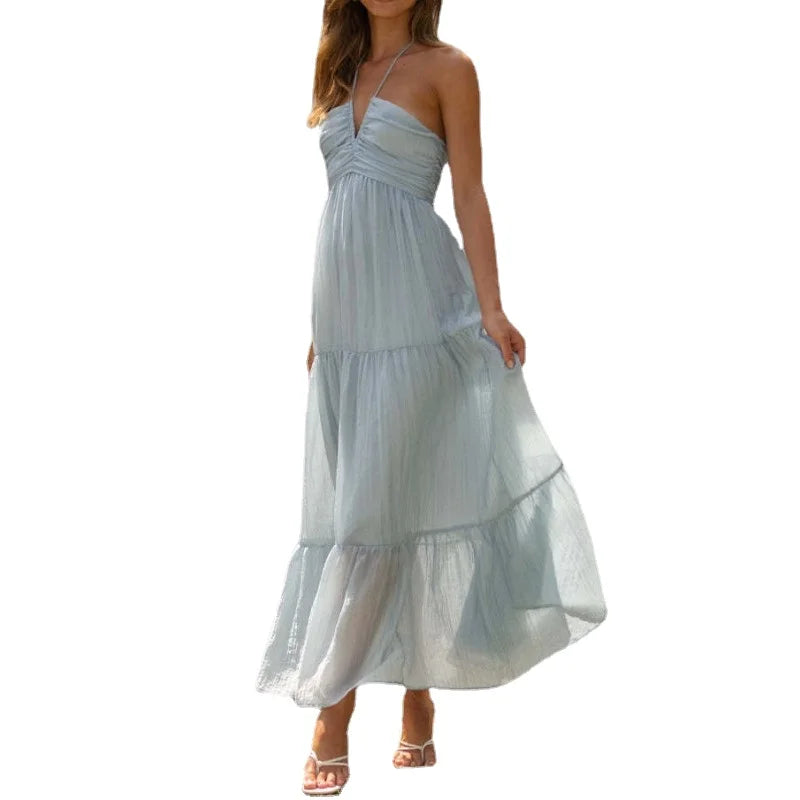 Splendore Estivo Abito Boho con Scollo all'Americana