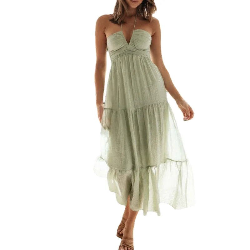Splendore Estivo Abito Boho con Scollo all'Americana
