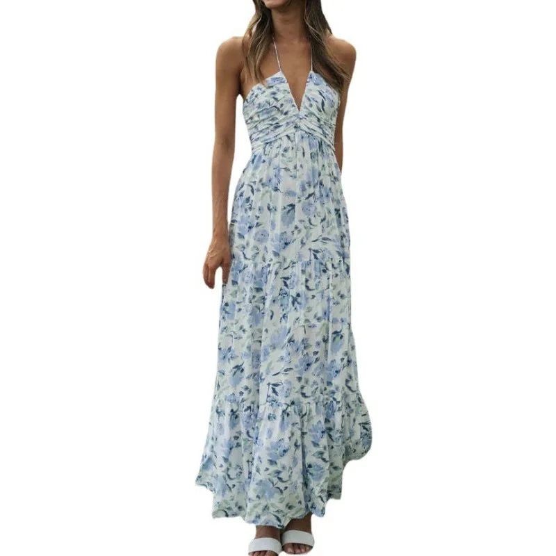 Splendore Estivo Abito Boho con Scollo all'Americana