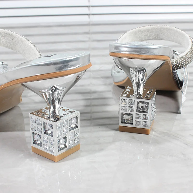 Elegancia Moda Kristall Schnallen Sandalen