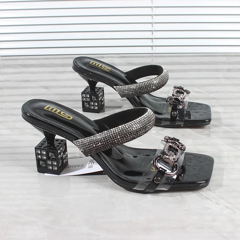 Elegancia Moda Kristall Schnallen Sandalen