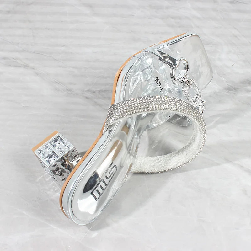 Elegancia Moda Kristall Schnallen Sandalen