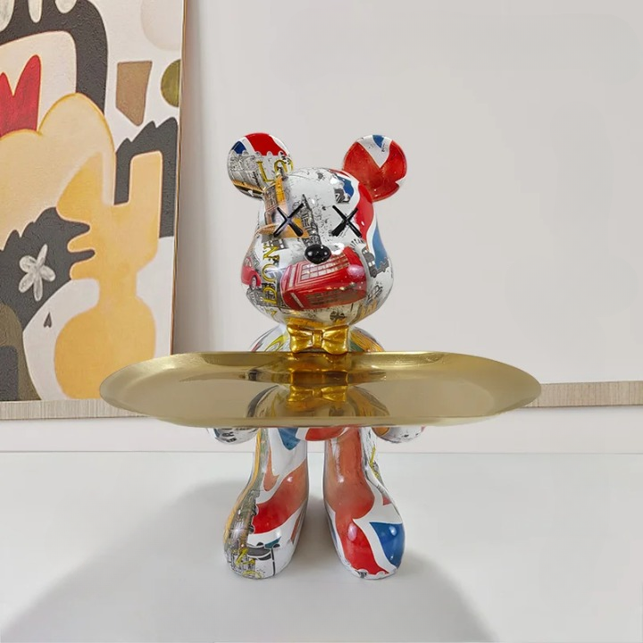 Decoratieve Berenbeeld Met Functionele Tray