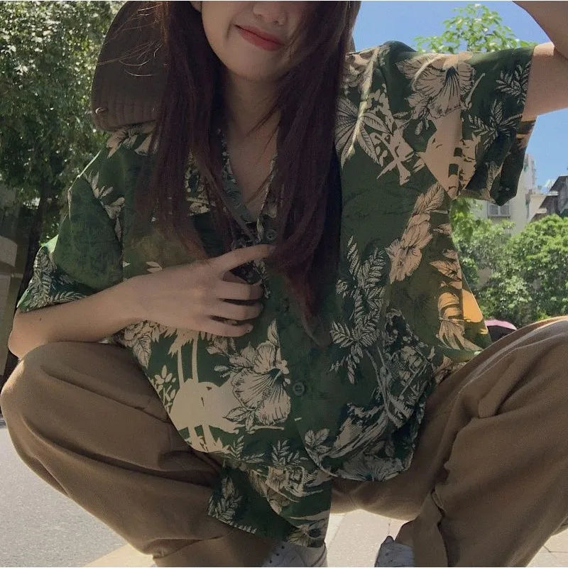 Deeptown hawaiianische Vintage-Bluse
