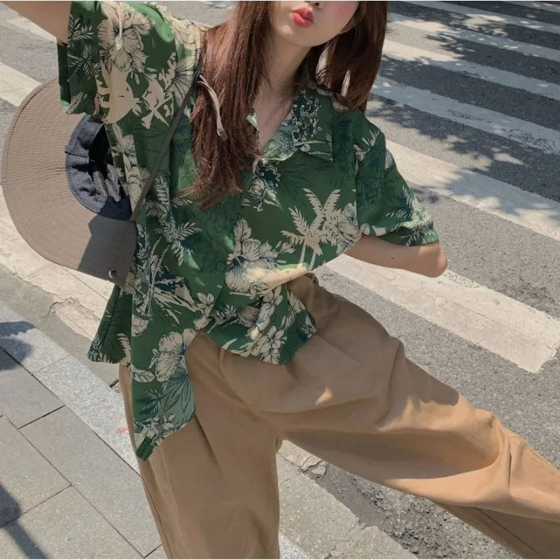 Deeptown hawaiianische Vintage-Bluse
