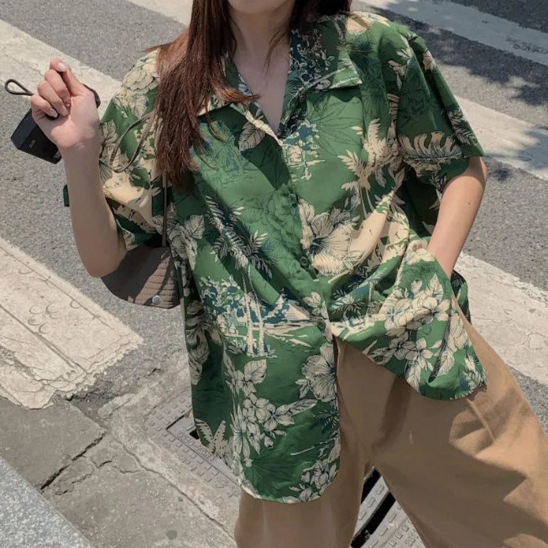 Deeptown hawaiianische Vintage-Bluse