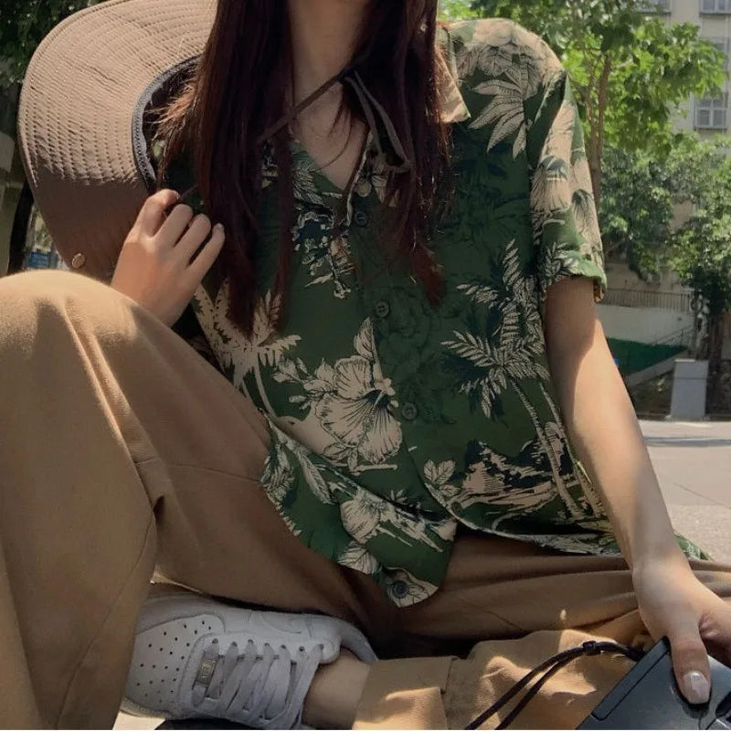Deeptown hawaiianische Vintage-Bluse
