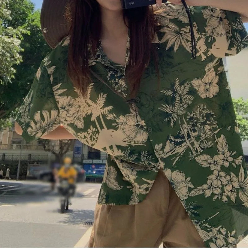 Deeptown hawaiianische Vintage-Bluse