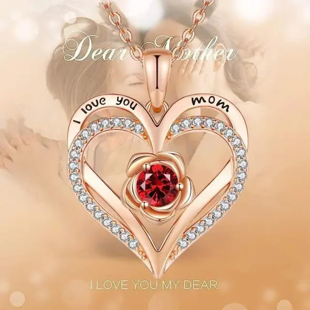 Rozenhart Hanger Robijn Ketting voor Moeders en Grootmoeders