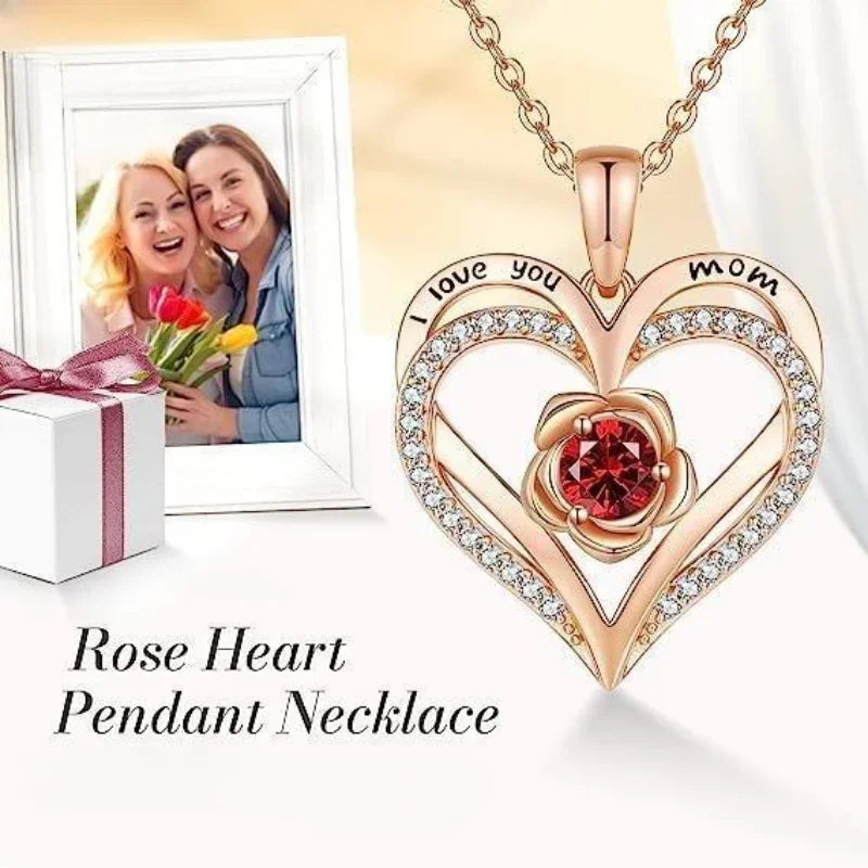 Rozenhart Hanger Robijn Ketting voor Moeders en Grootmoeders