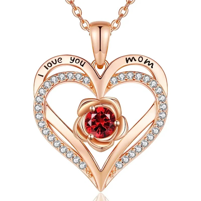 Rozenhart Hanger Robijn Ketting voor Moeders en Grootmoeders