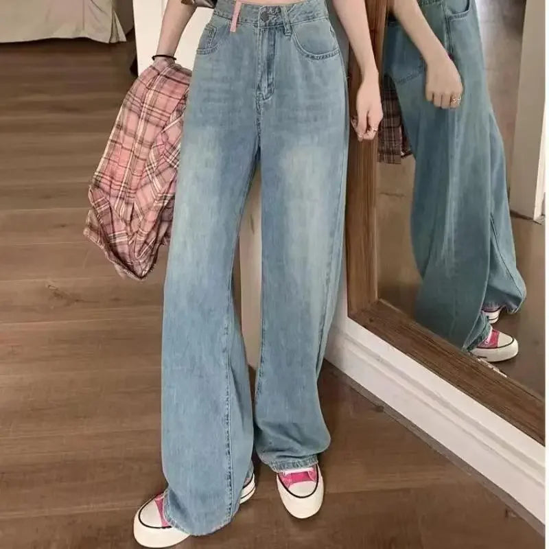 Chic Trends Jeans de Pierna Recta con Pantalones Anchos