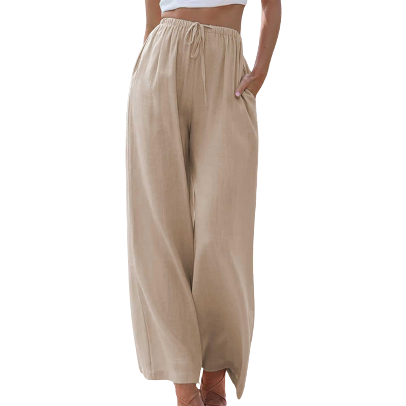Luxora elegante pantalón de algodón y lino